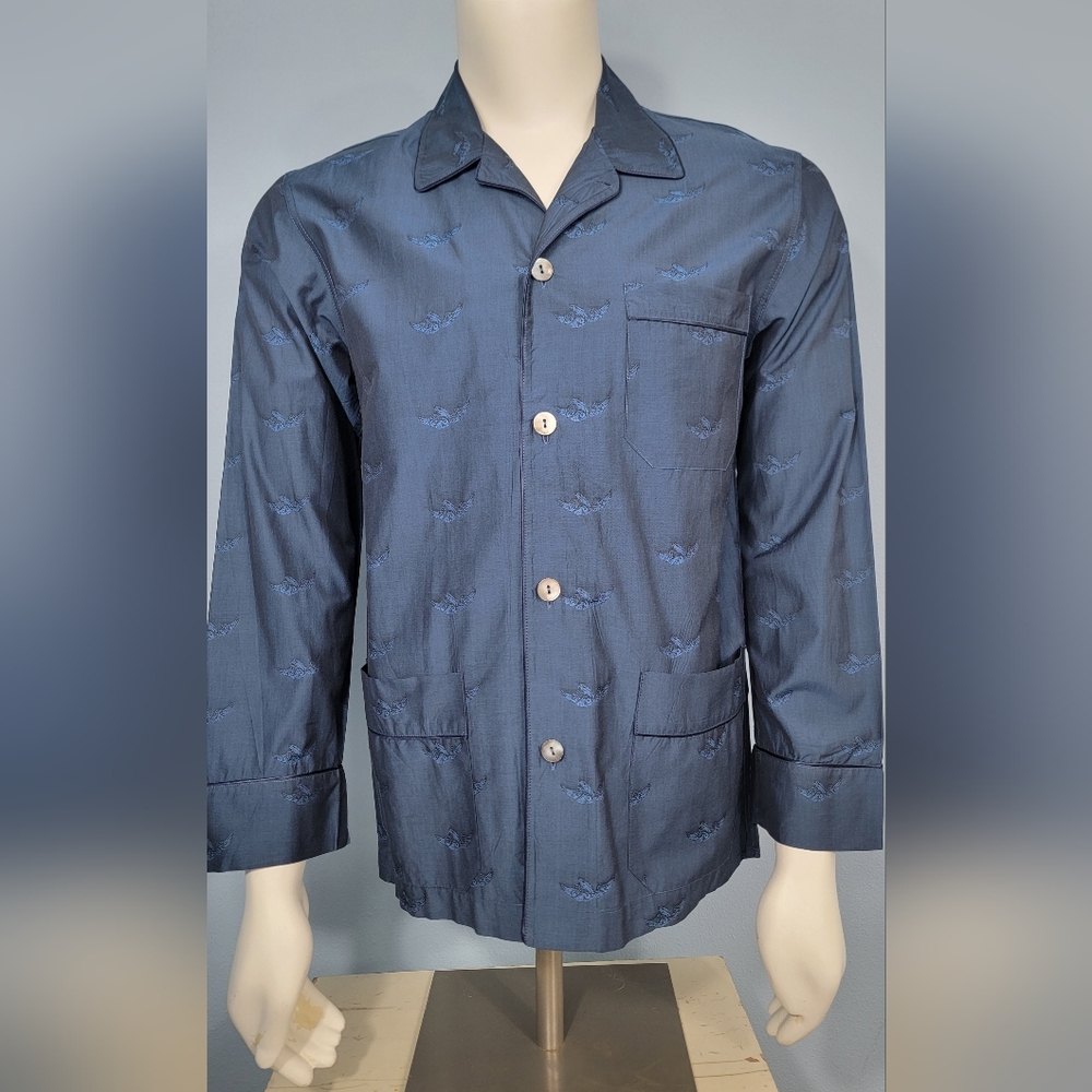 La Perla 100% cotton Men long sleeve pajama shirt size Medium